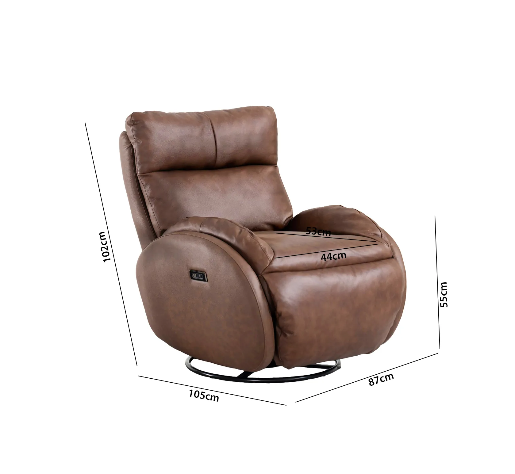 Spring Single Electric Recliner – Brown thumbnail 11