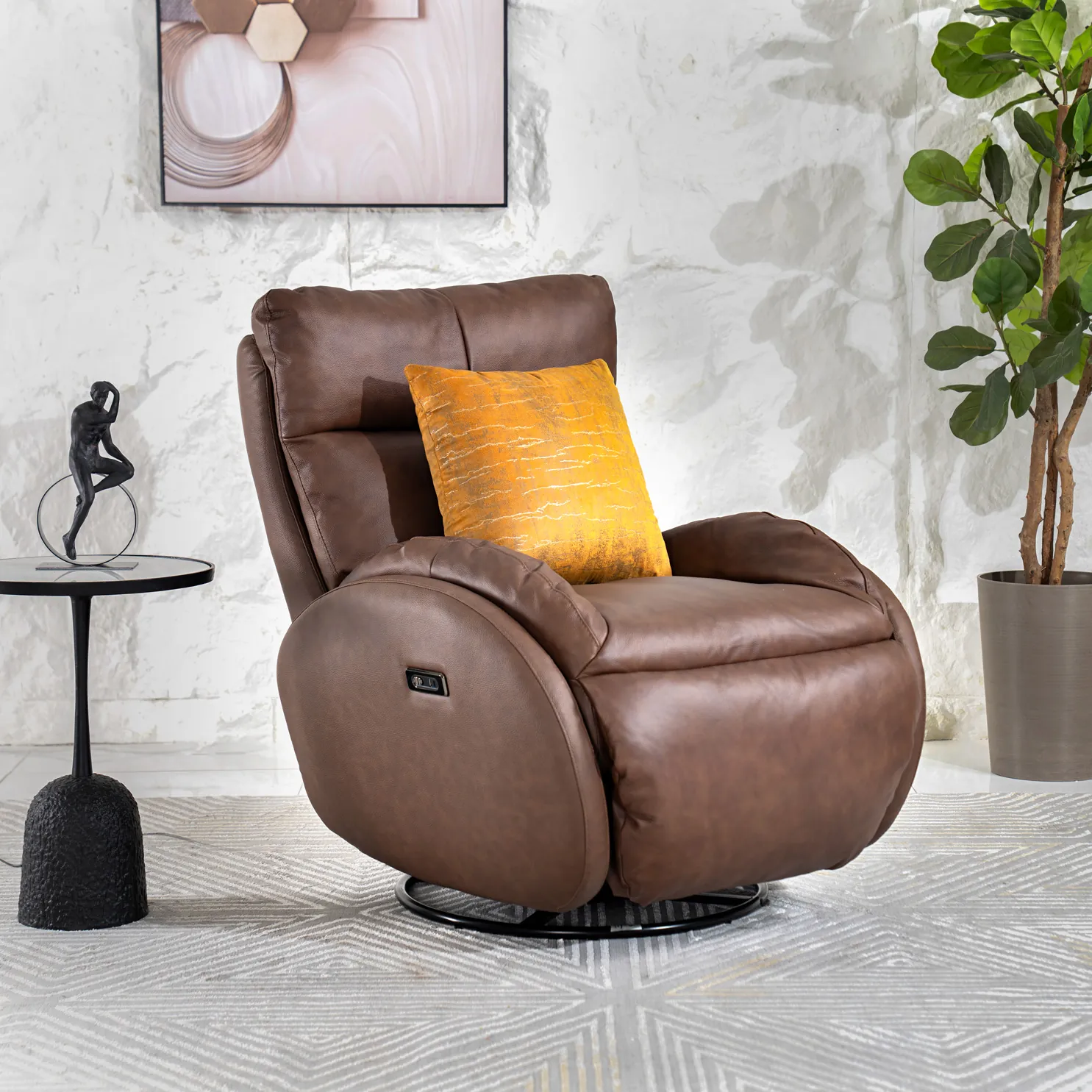Spring Single Electric Recliner – Brown