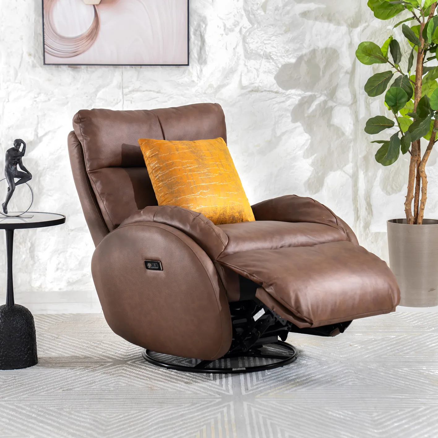 Spring Single Electric Recliner – Brown thumbnail 2