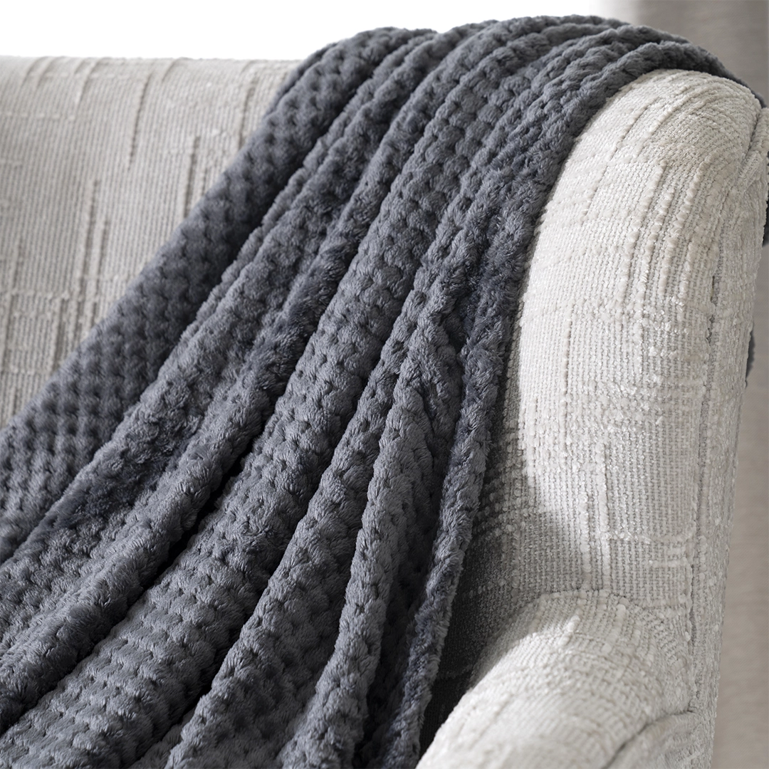 Celestine Knitted Blanket Dark Grey 127×152 Cm thumbnail 3