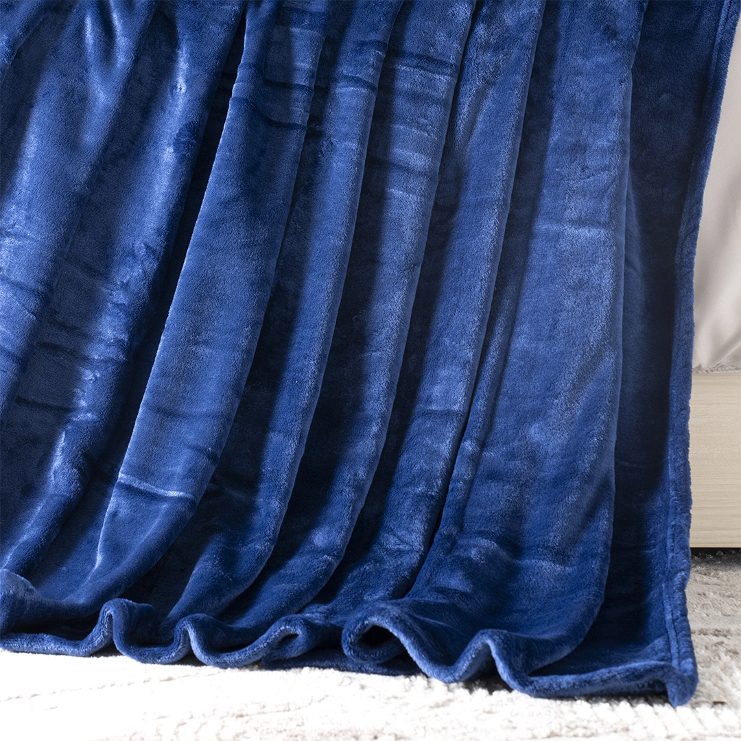 Celestine Solid Blanket -Navy Blue -200x230cm thumbnail 2