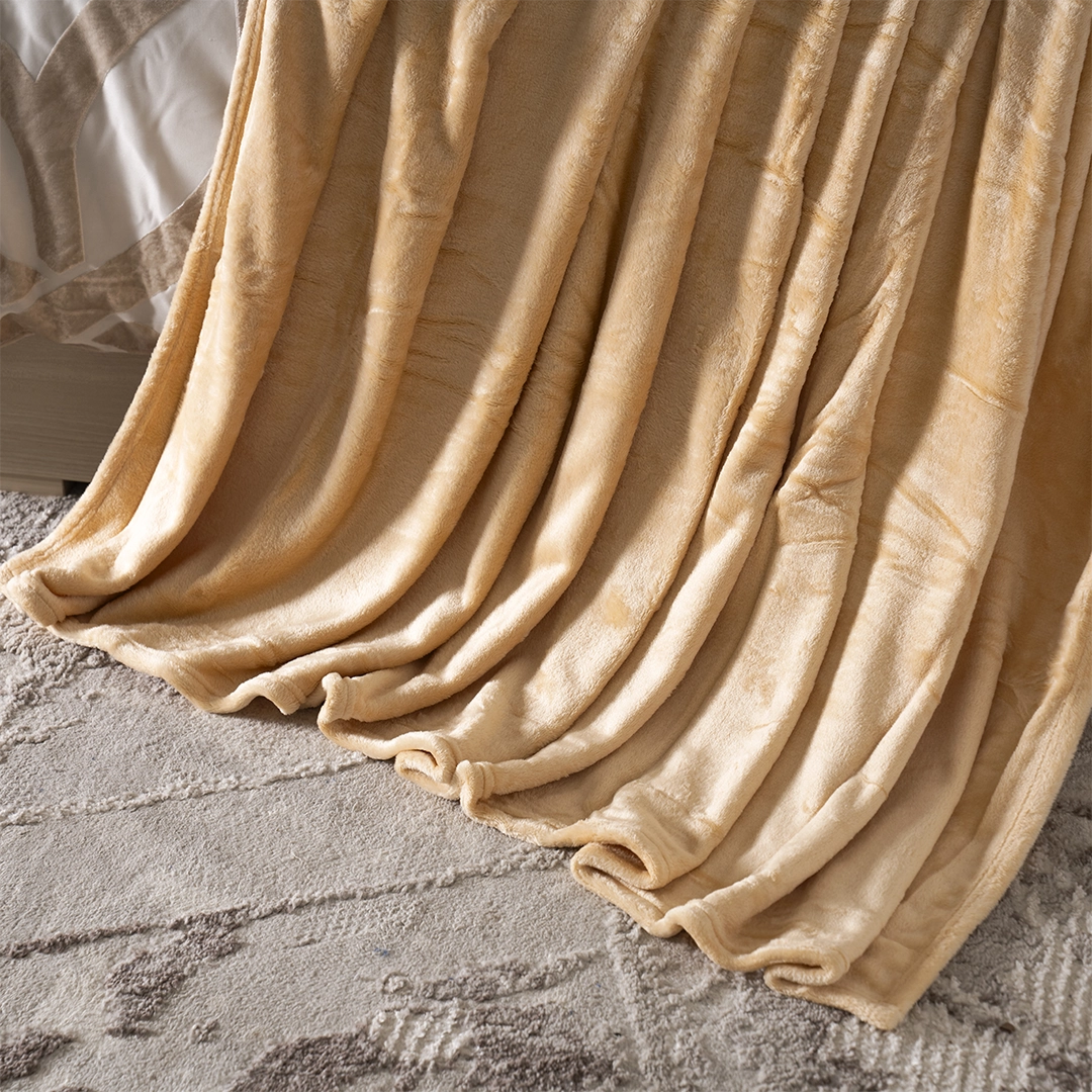 Celestine Solid Blanket -Gold -200x230cm thumbnail 3