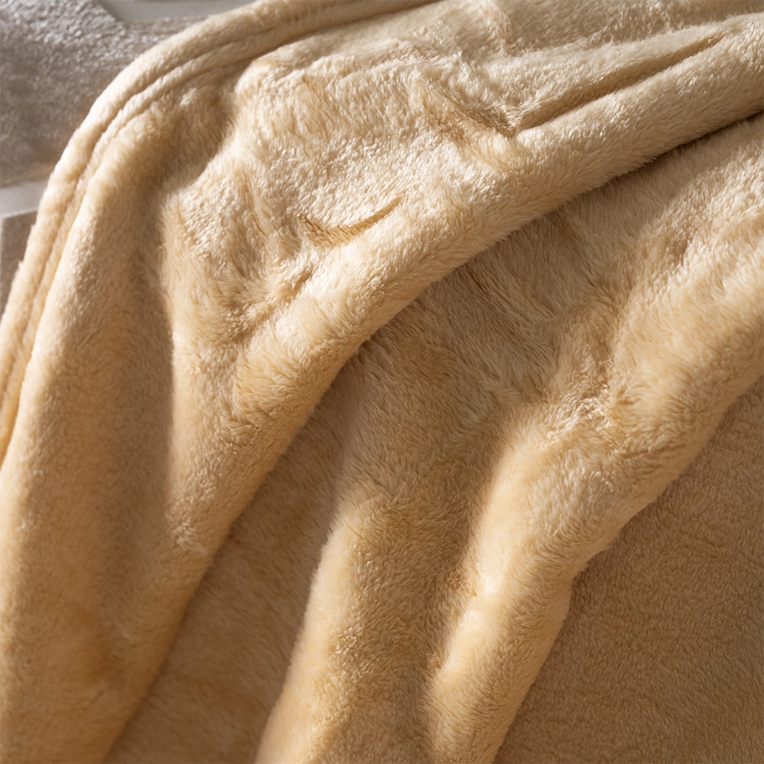 Celestine Solid Blanket -Gold -200x230cm thumbnail 2