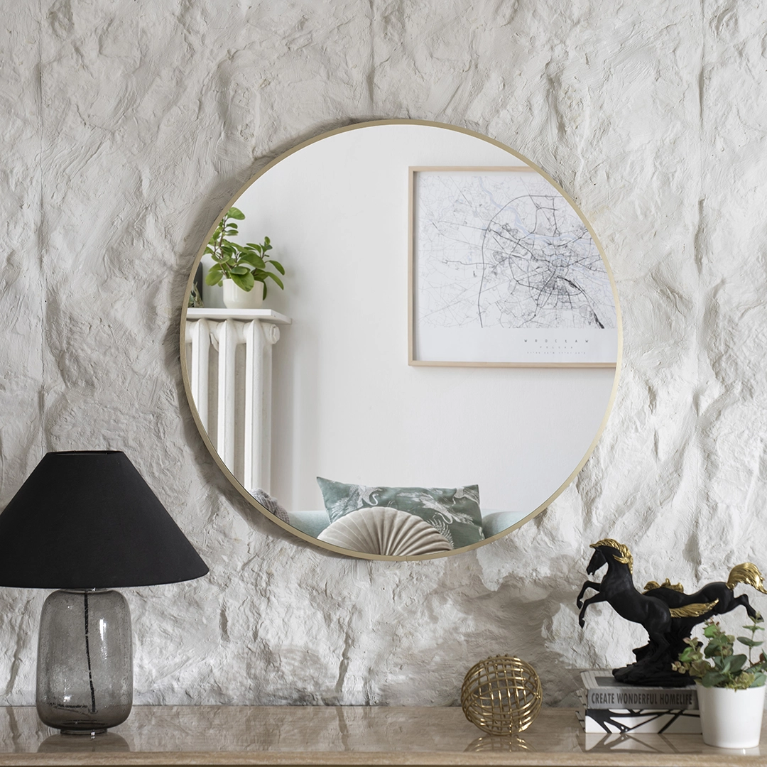 Nexa Metal Round Mirror Gold -80cm thumbnail 2