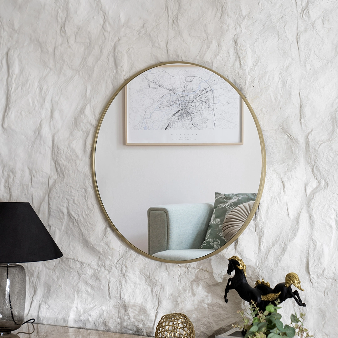 Nexa Metal Round Mirror Gold -80cm thumbnail 3