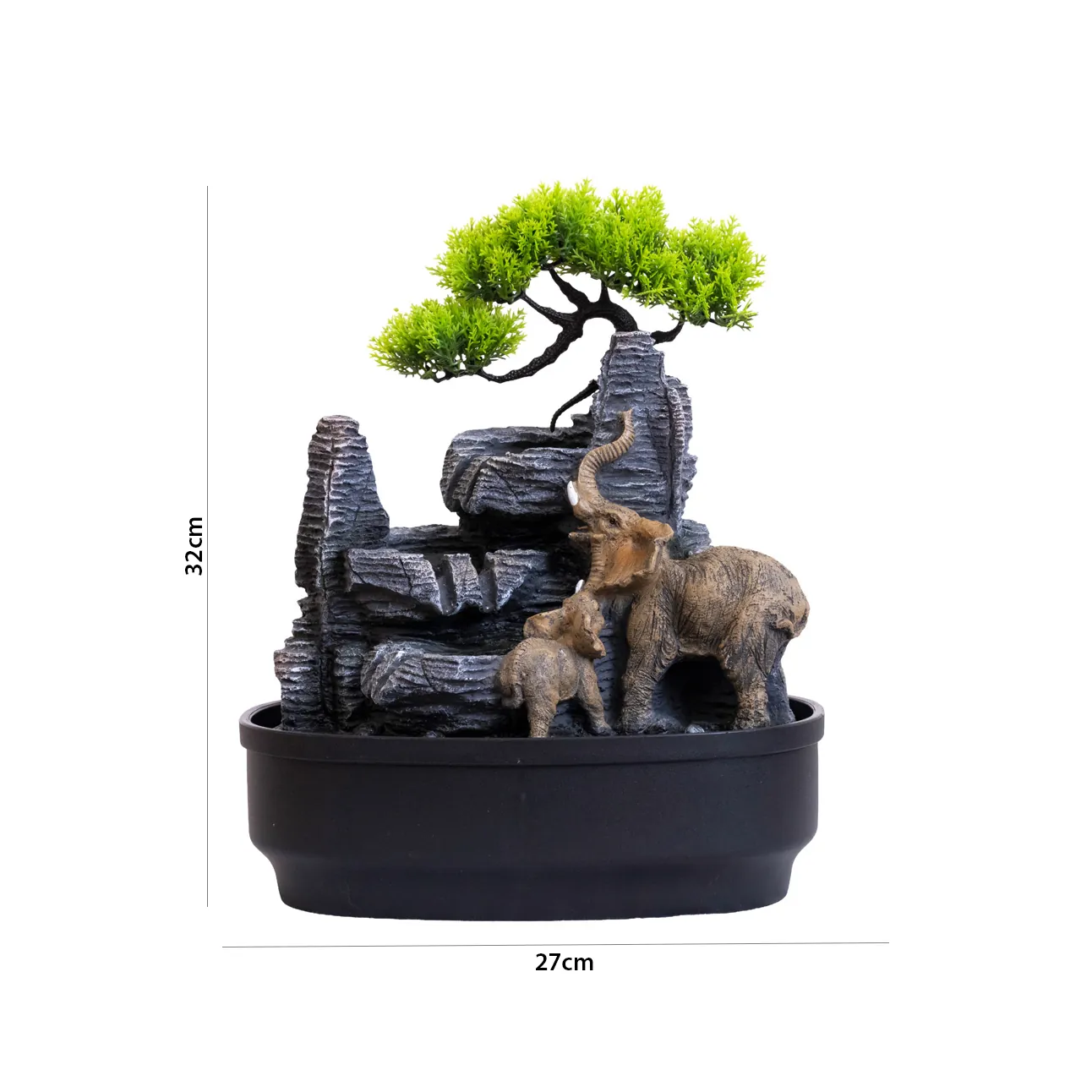 Rivulet Elephant & Cub Indoor Fountain Grey thumbnail 6