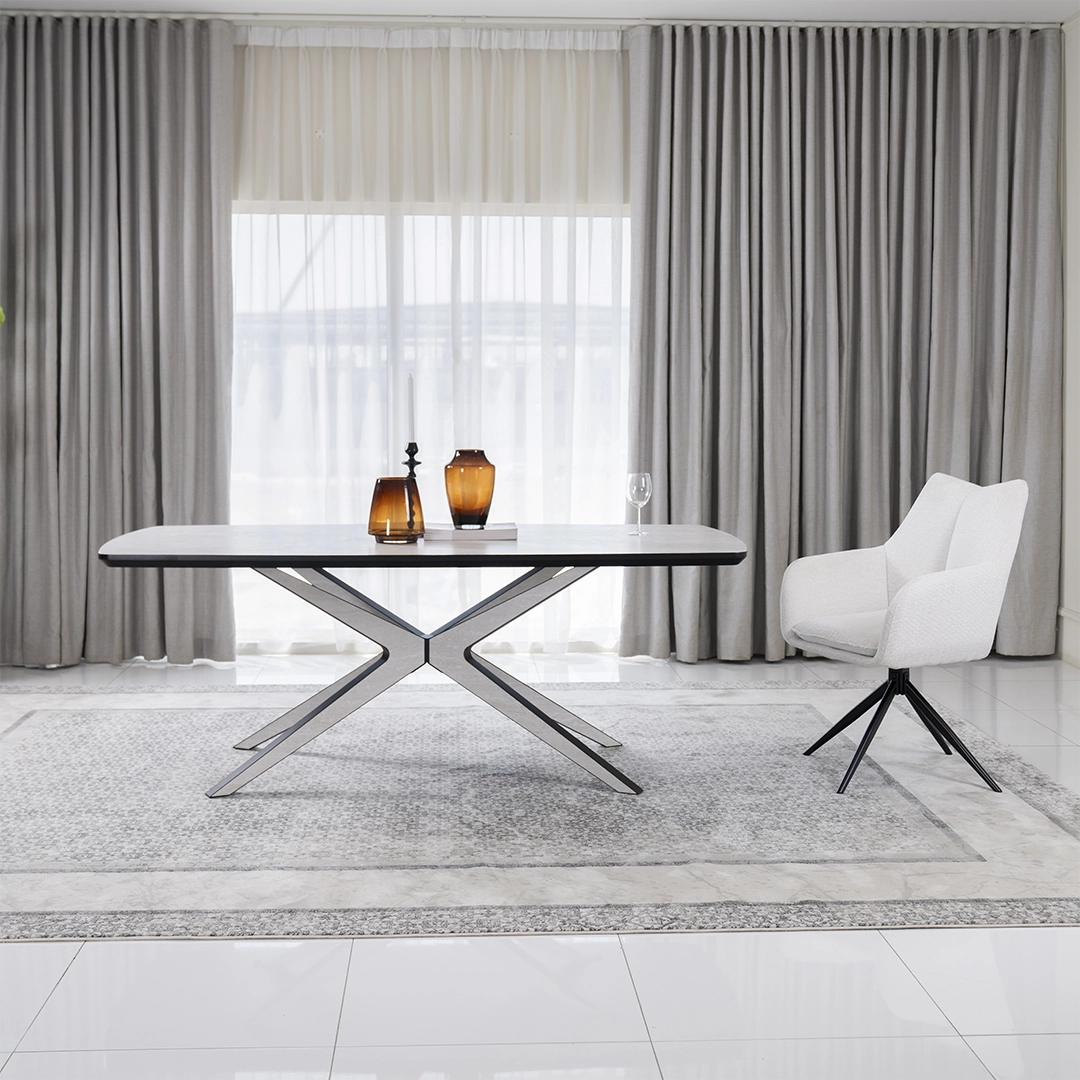 Star 1+6 Dining Set Col Off White/Black thumbnail 4