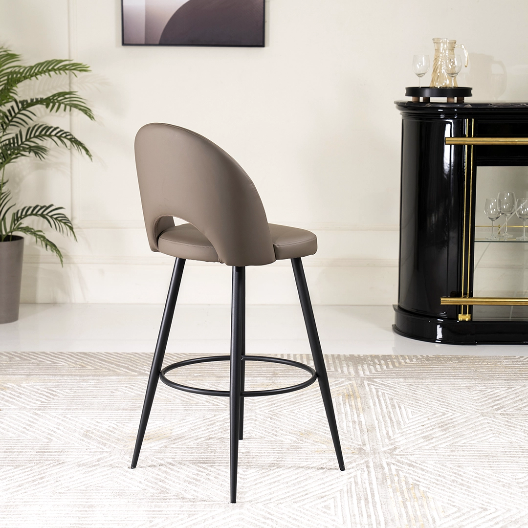 Stella Bar Stool -Dark Khaki & Black thumbnail 4
