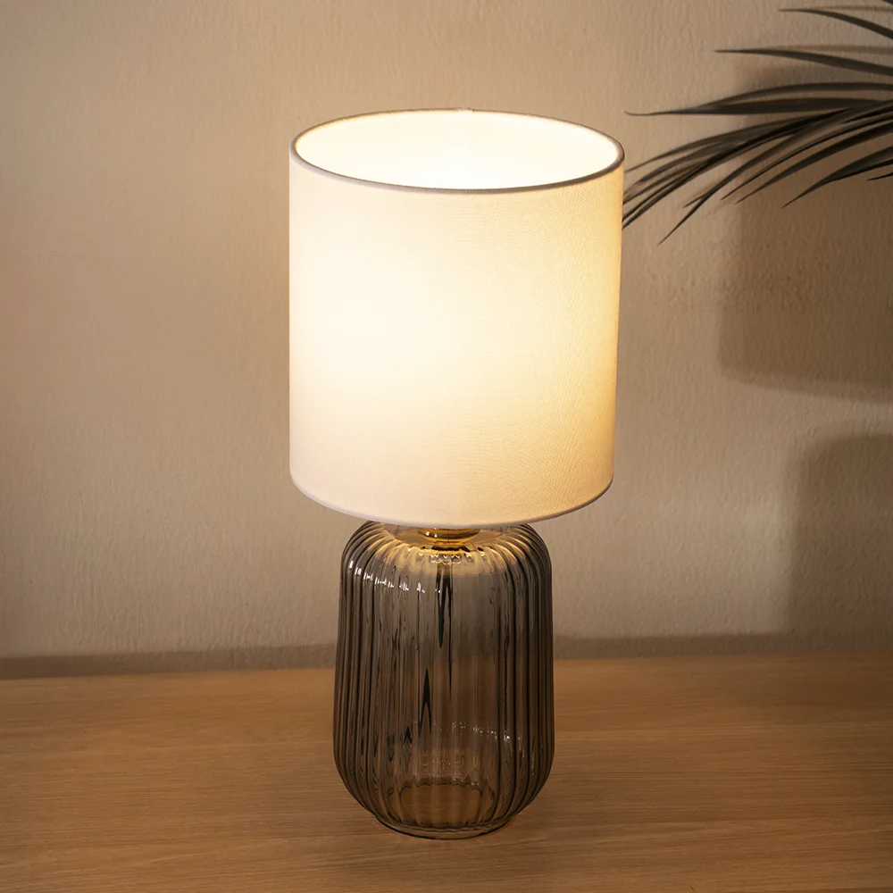 Tria Glass Table Lamp -Grey -36.5cm thumbnail 4
