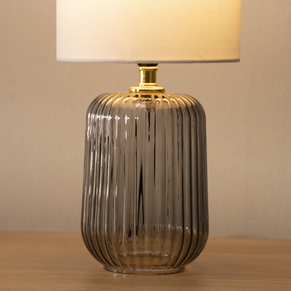 Tria Glass Table Lamp -Grey -36.5cm thumbnail 5