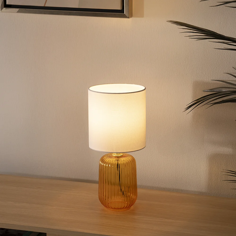 Tria Glass Table Lamp -Amber -36.5cm thumbnail 3