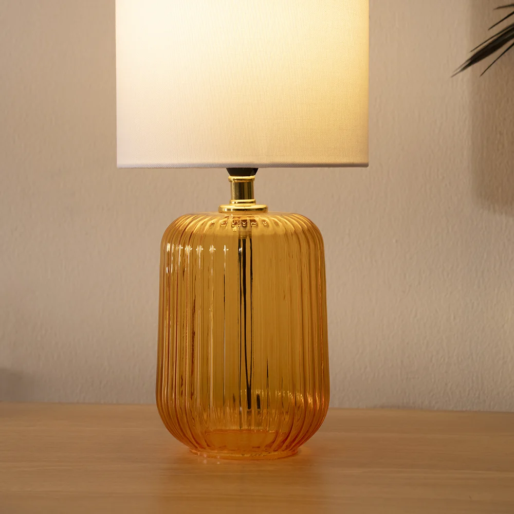 Tria Glass Table Lamp -Amber -36.5cm thumbnail 4