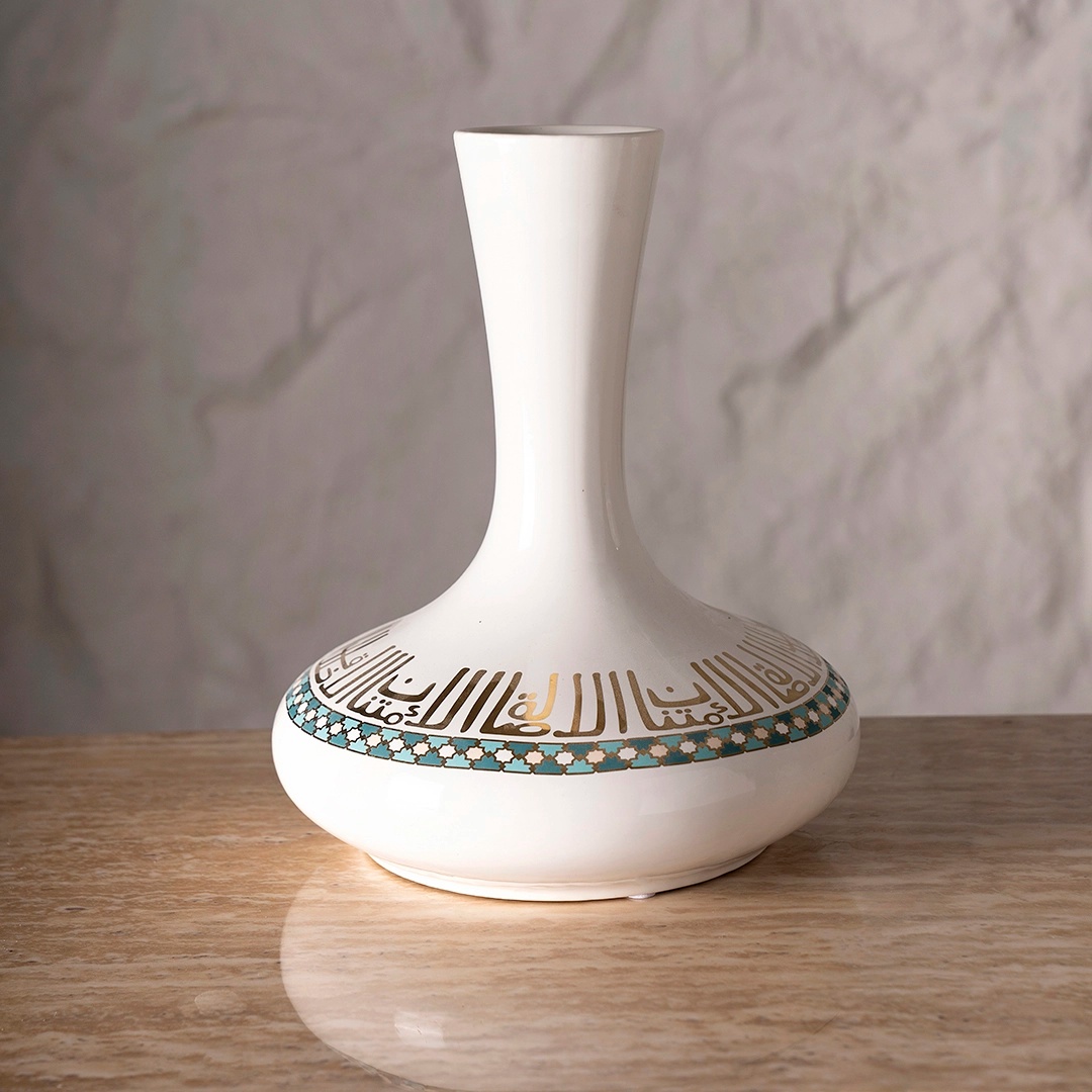 Taliah Ceramic Vase White/Gold thumbnail 2