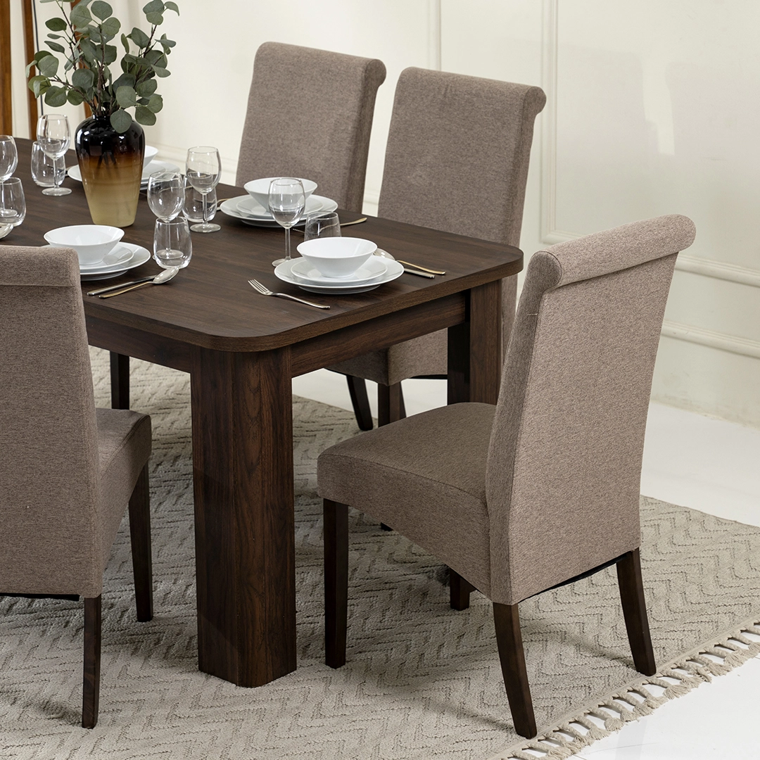 Valencia Dining Set 6 Seater – Walnut thumbnail 4