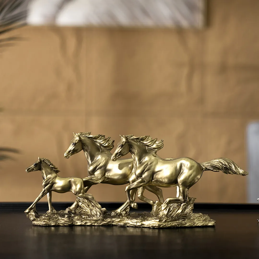 Verdant Polyresin Running Horses 40X10X16.3Cm thumbnail 4