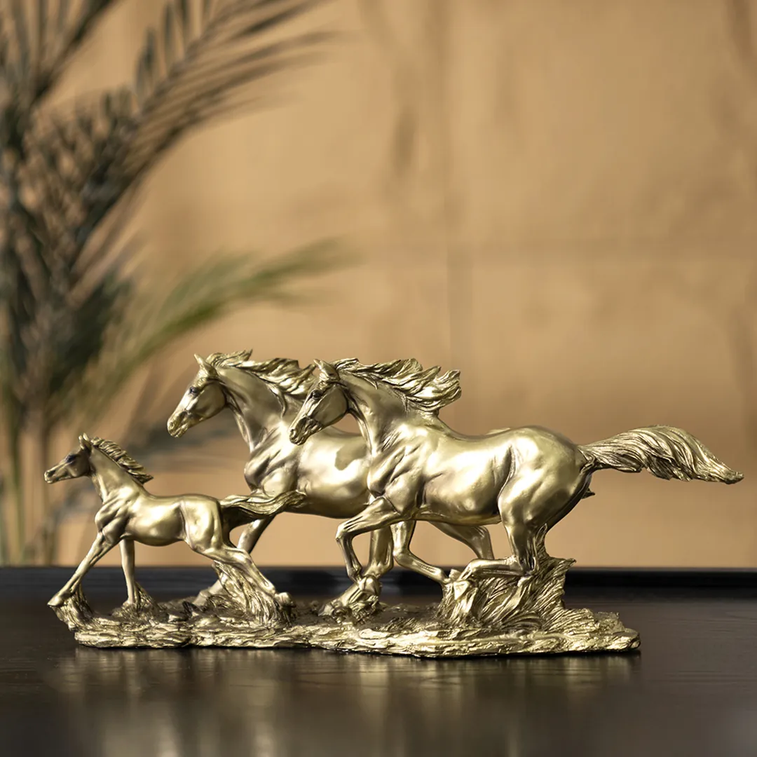 Verdant Polyresin Running Horses 40X10X16.3Cm thumbnail 2