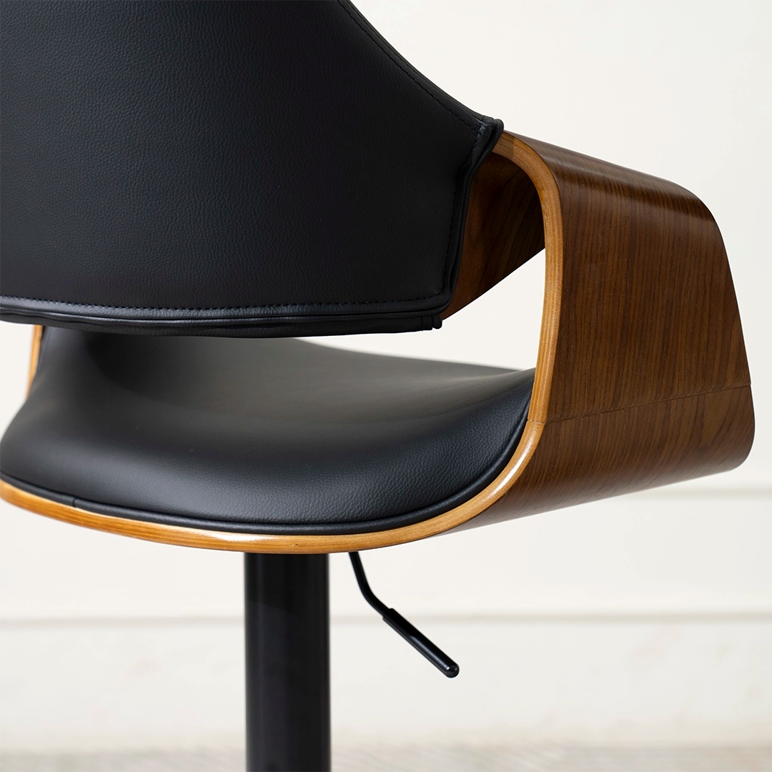 Vida Bar Chair -Black & Walnut thumbnail 3