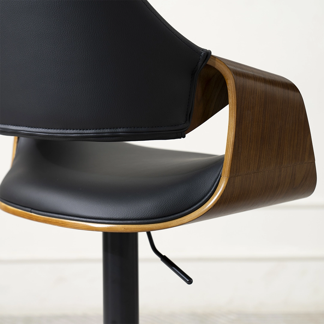 Vida Bar Chair -Black & Walnut thumbnail 3
