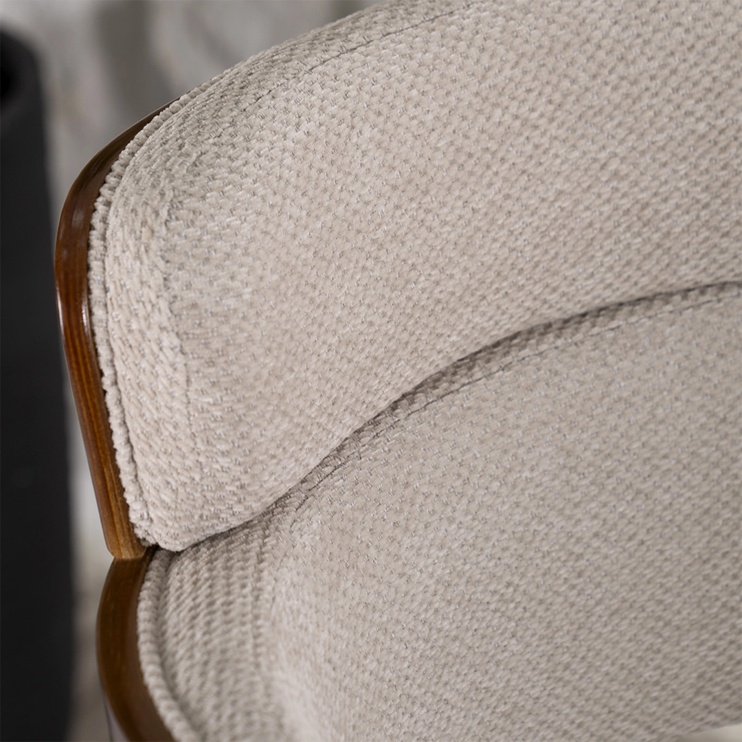 Viola Bar Chair -Walnut and Beige thumbnail 5