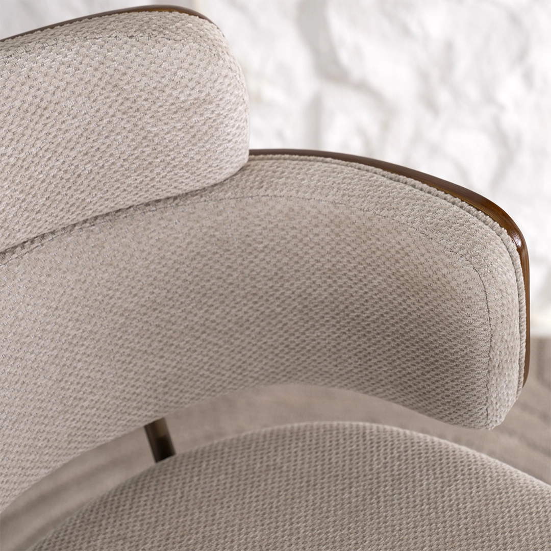 Viola Bar Chair -Walnut and Beige thumbnail 7