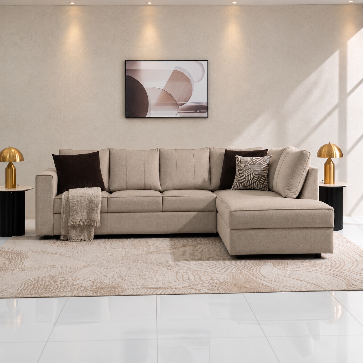 Dayana Corner Sofa - Biege