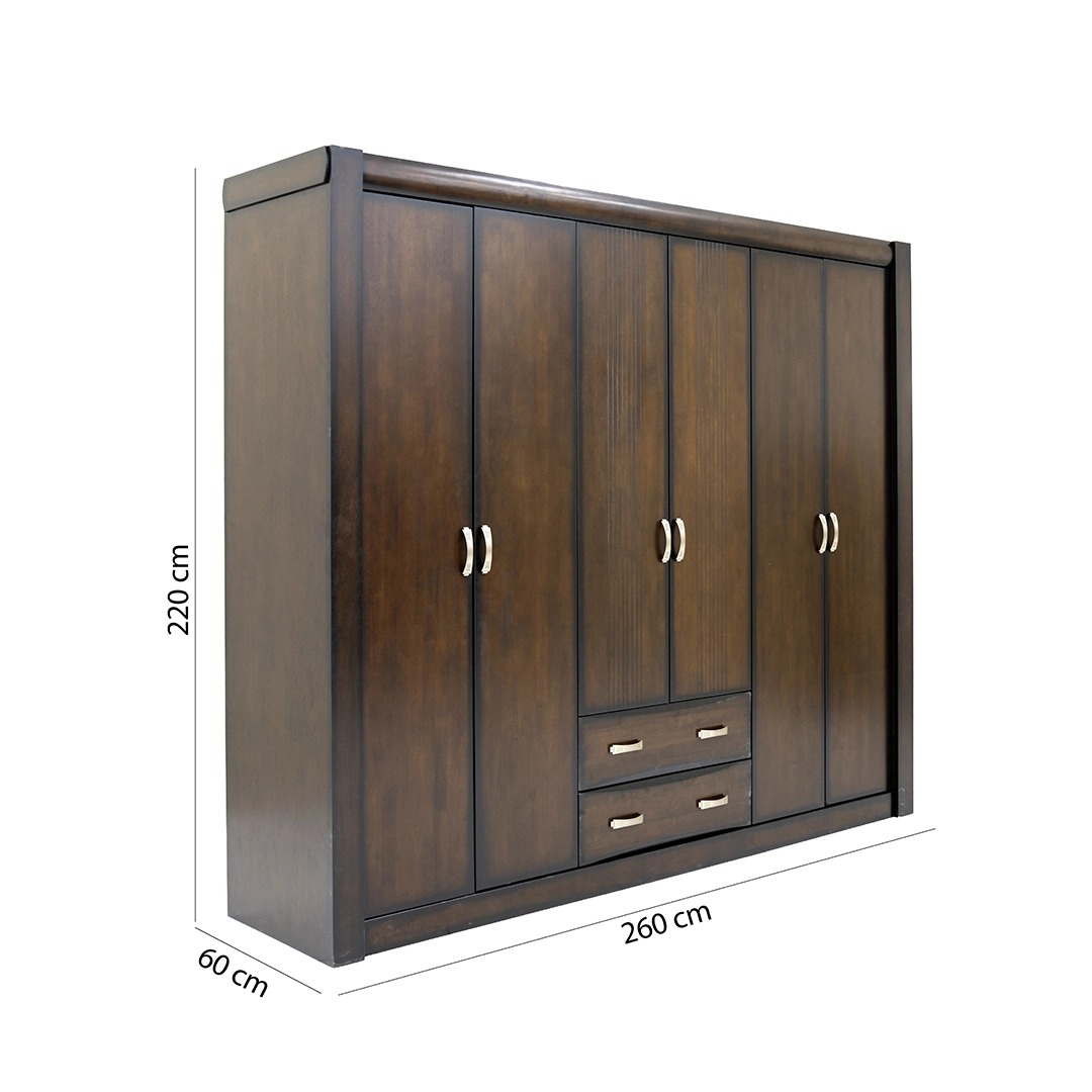 Victoria 6 Door Wardrobe -Chocolate thumbnail 11