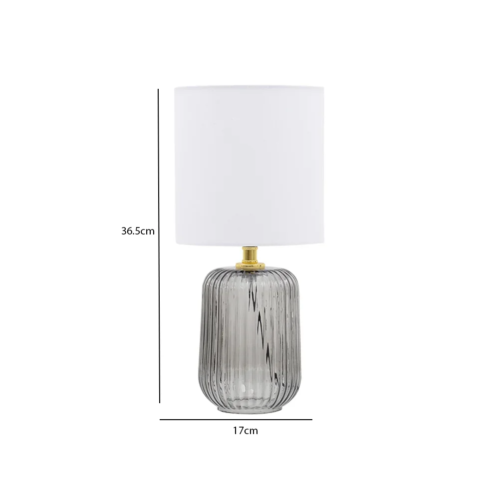 Tria Glass Table Lamp -Grey -36.5cm thumbnail 7