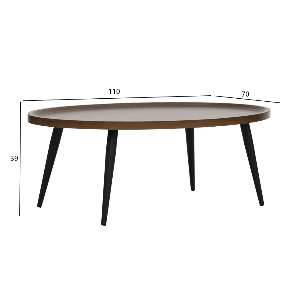 Velva Coffee Table Walnut & Black thumbnail 8