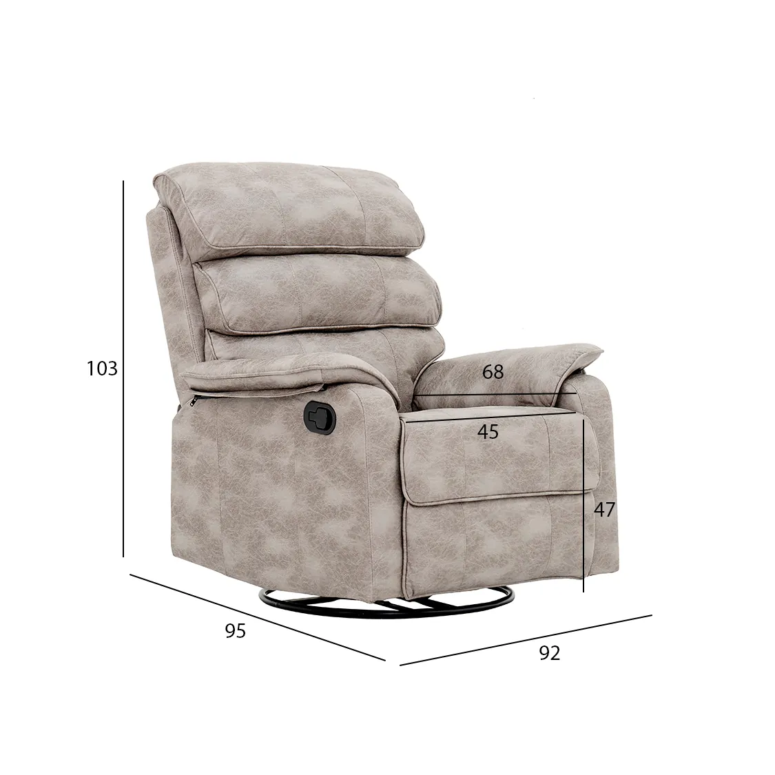 Morano Recliner Sofa Grey thumbnail 4