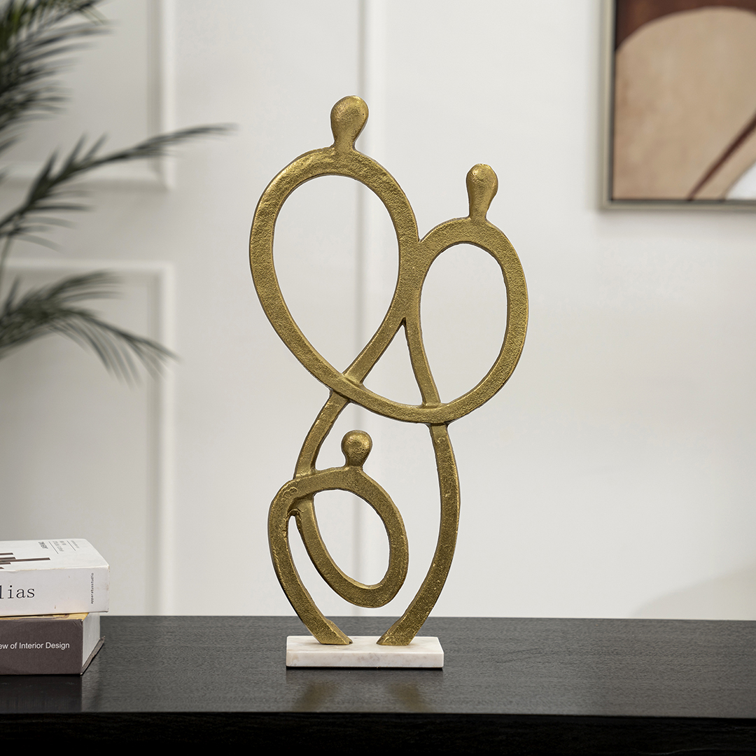 Casa Metal Marble Accent Gold -26.5x8x52.5cm