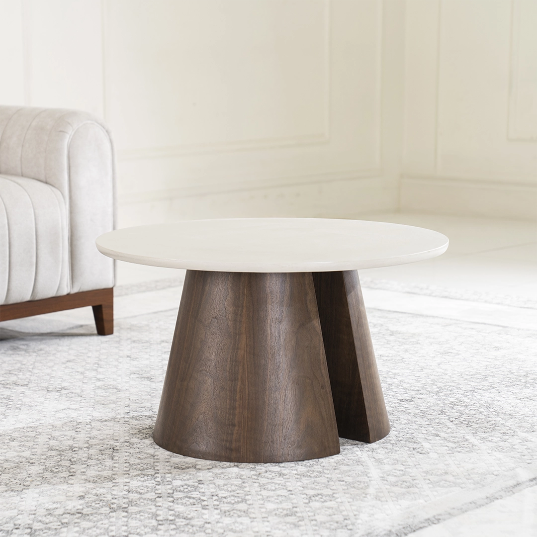 Colton Coffee Table -Light Grey & Dark Walnut