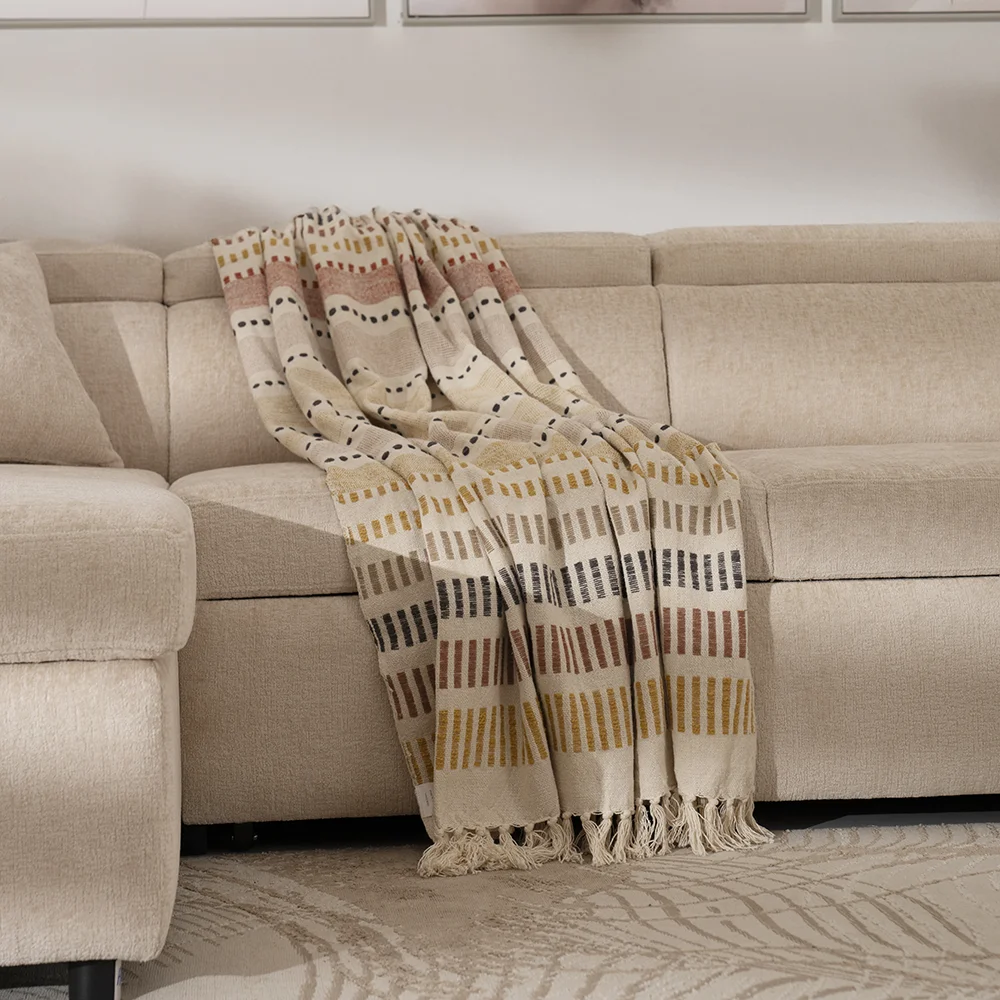 Heston Cotton Striped Throw 130x170cm
