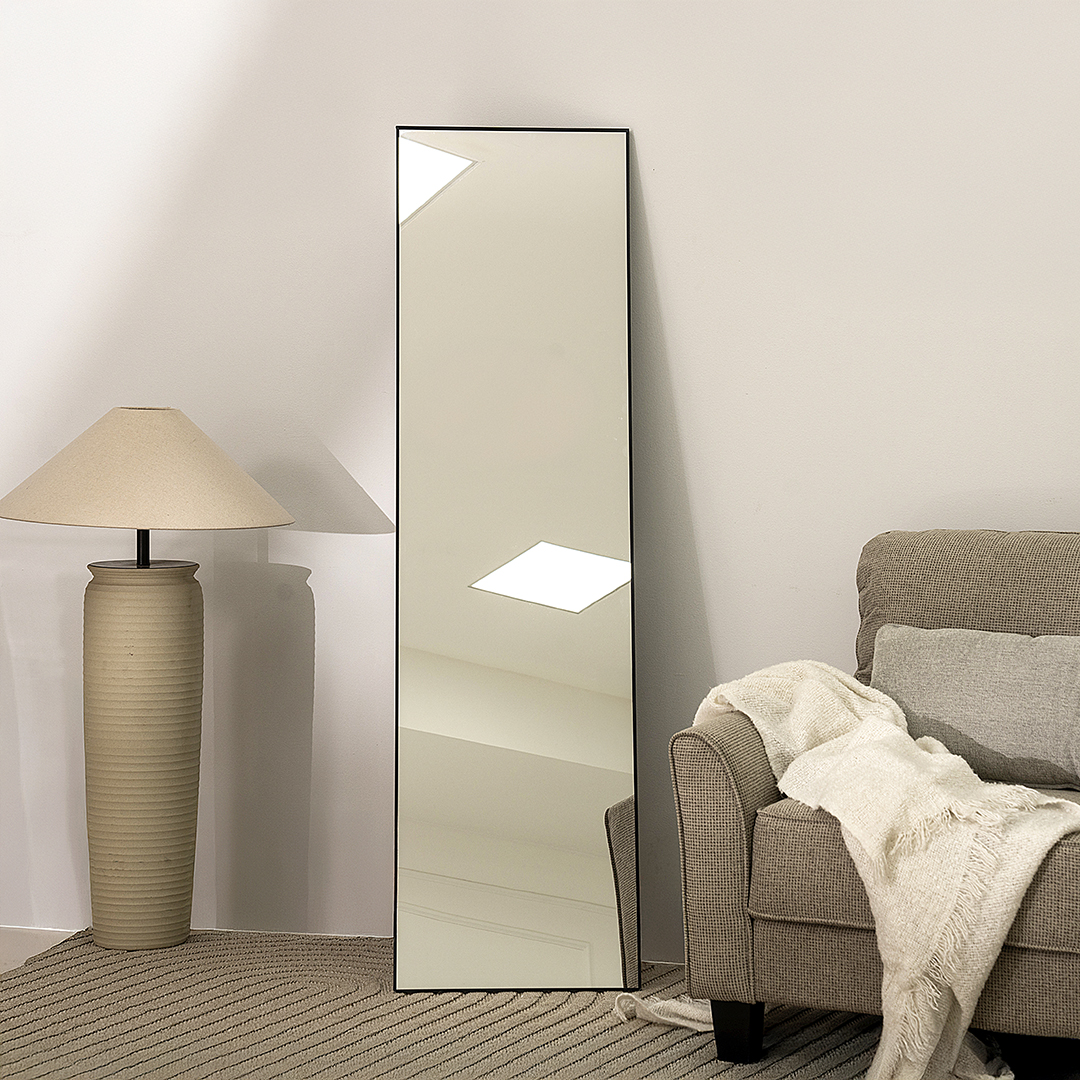 Sierra Metal Floor Standing Mirror Black 168X2.5X46Cm