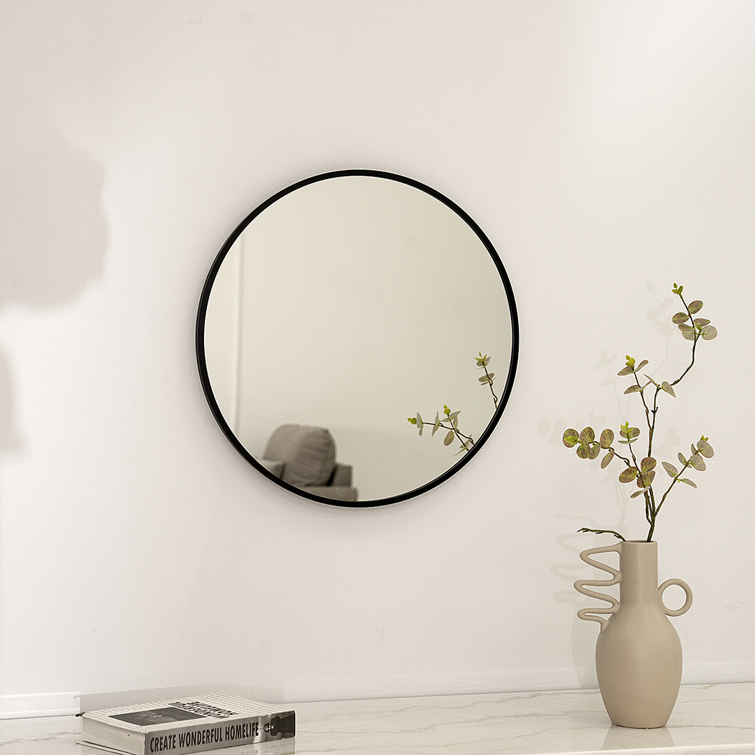 Sierra Metal Wall Mirror Black -50×2.5x50cm