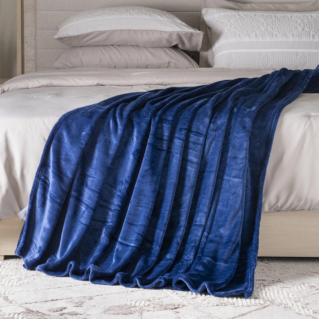 Celestine Solid Blanket -Navy Blue -200x230cm