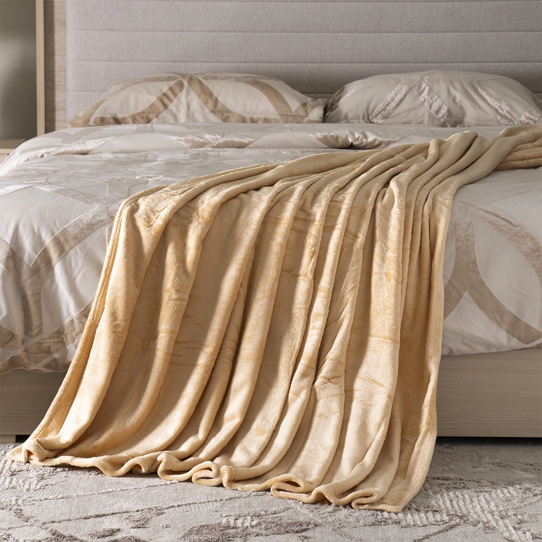 Celestine Solid Blanket -Gold -200x230cm