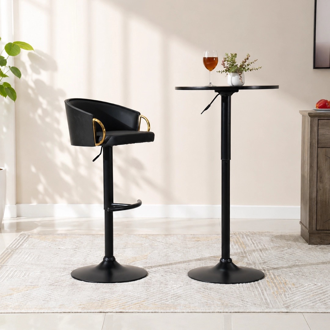 Aifred Bar Chair -Black